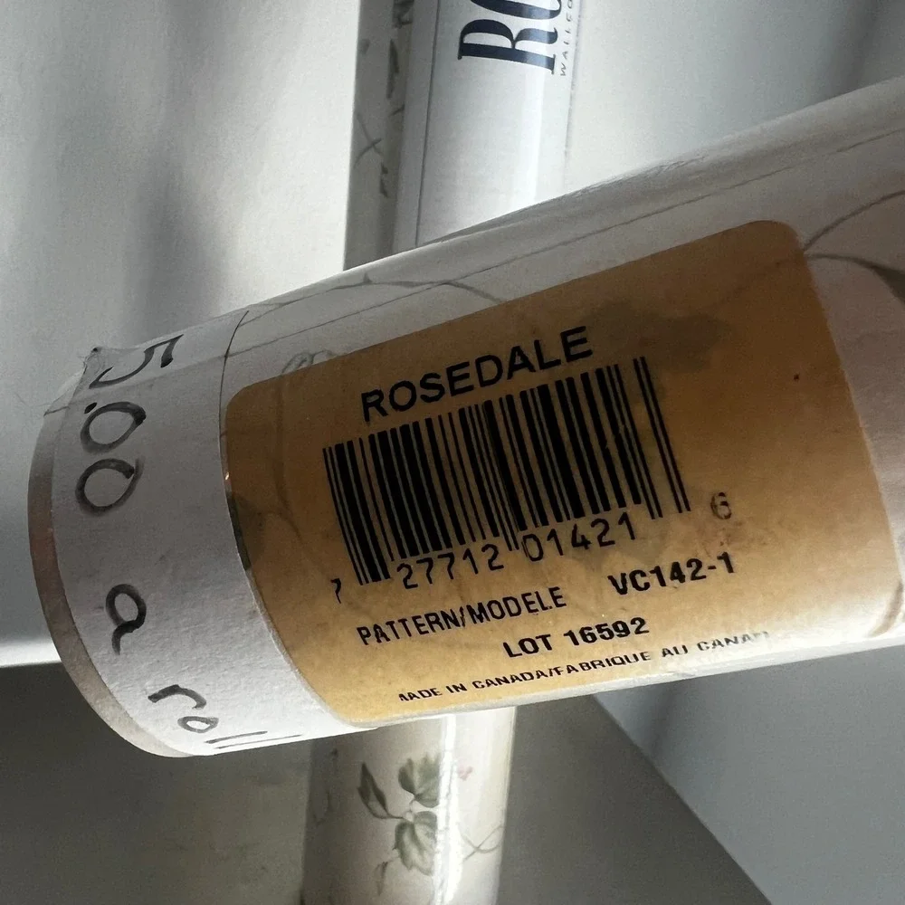 Rosedale Vinyl Wallpaper 2 Rolls Green Vine Floral VC142-1 Lot 16592